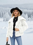 Womens Faux Fur Coat Fleece Cropped Jacket Long Sleeve Fur Coats Warm Winter Jackets 2025