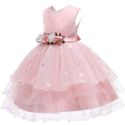 Charming back view of a pink dress, designed with a bow for the Baby Girls Dresses Summer collection.