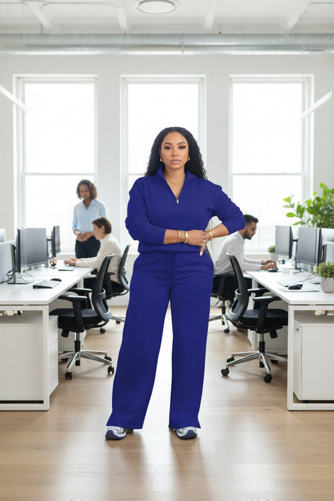 Women's 2 Piece Tracksuit - Oversized Half Zip Sweatsuit Set | AURORE LUXURE