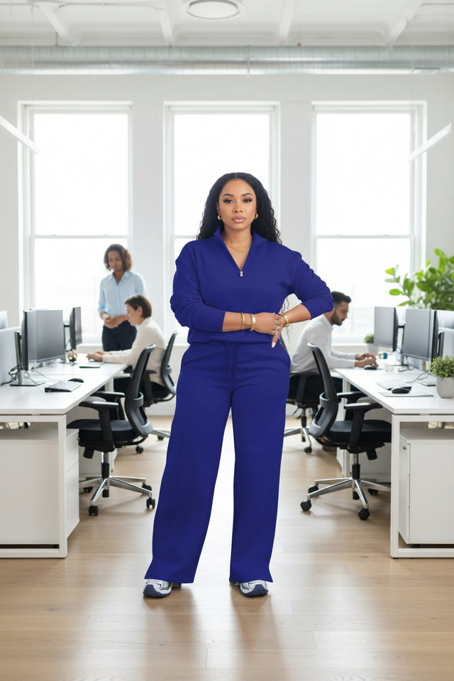 Women's 2 Piece Tracksuit - Oversized Half Zip Sweatsuit Set | AURORE LUXURE