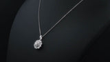Diamond Flower Cluster Pendant Necklace & Earrings Set (Sterling Silver)