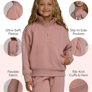 Girls 3-Pack Sweatshirts - Hoodies & Quarter Zip Fleece Set | AURORE LUXURE