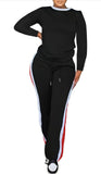 Women's 2 Piece Outfits Long Sleeve Tops Sweatpants Colorblock Bodycon Lounge Sets Tracksuits