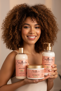 SheaMoisture Coconut & Hibiscus Curl & Shine Shampoo & Conditioner + Curl Enhancing Smoothie for Bouncy Curls, Frizz Control, Gifts for Women