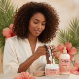 SheaMoisture Coconut & Hibiscus Curl & Shine Shampoo & Conditioner + Curl Enhancing Smoothie for Bouncy Curls, Frizz Control, Gifts for Women