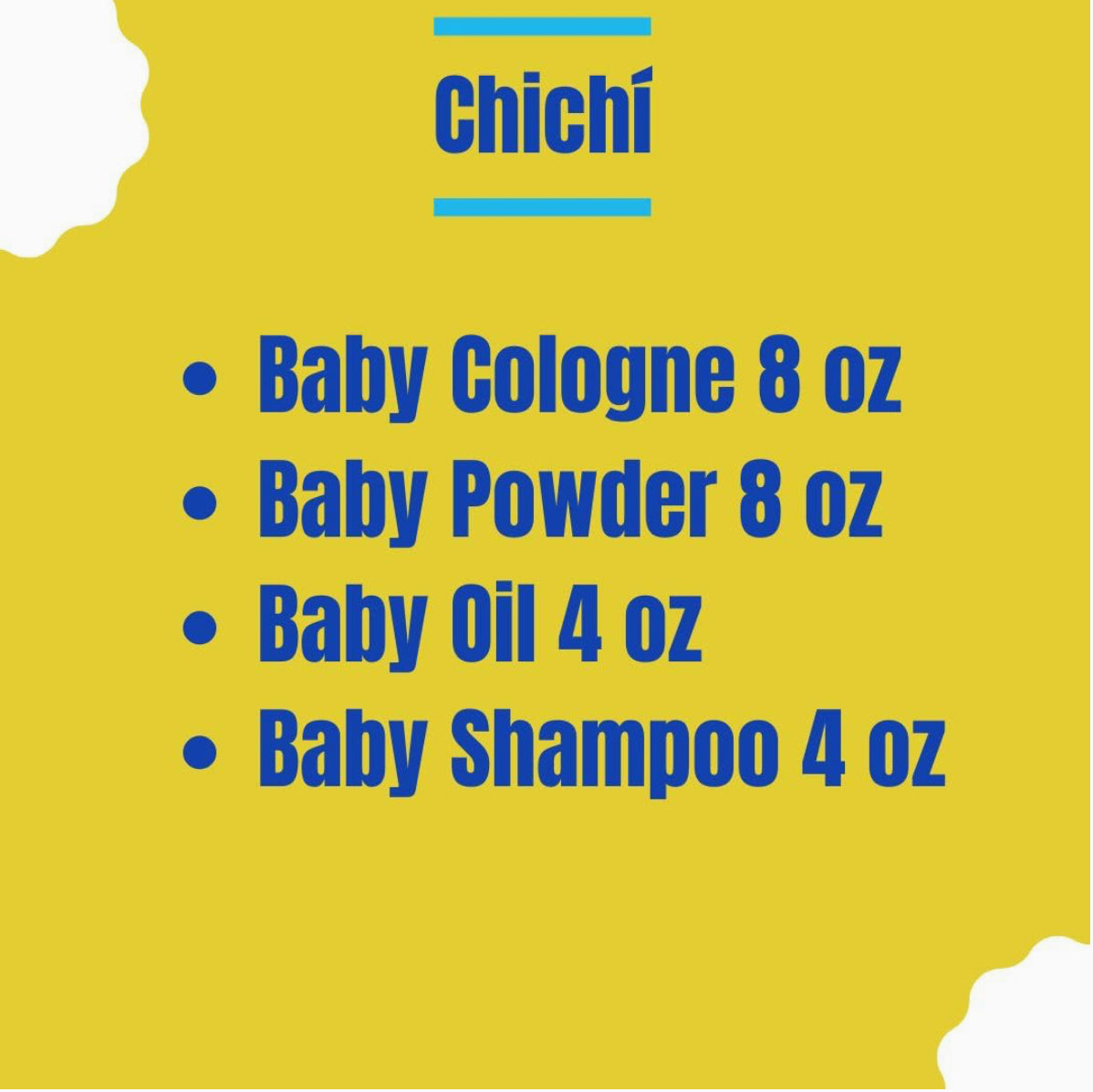 ChiChí Care Kit - 4 Piece Baby Care Set (Cologne, Powder, Oil)