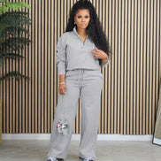 Women's 2 Piece Tracksuit - Oversized Half Zip Sweatsuit Set | AURORE LUXURE