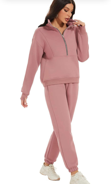 Women's Fleece Tracksuit Set - 2 Piece Sweatshirt & Joggers | AURORE LUXURE