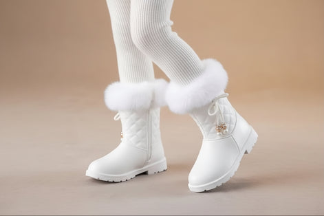 Winter Girl Boots – Warm Velvet Snow Boots, Long Tube Casual Princess Shoes for Girls