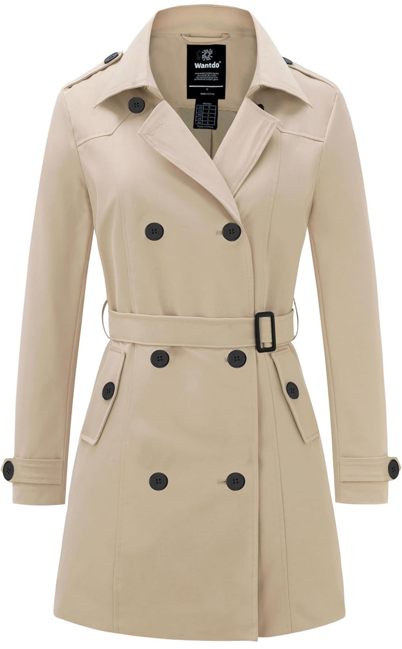 Women's Waterproof Trench Coat - Classic Belted Lapel Coat | AURORRE LUXURE