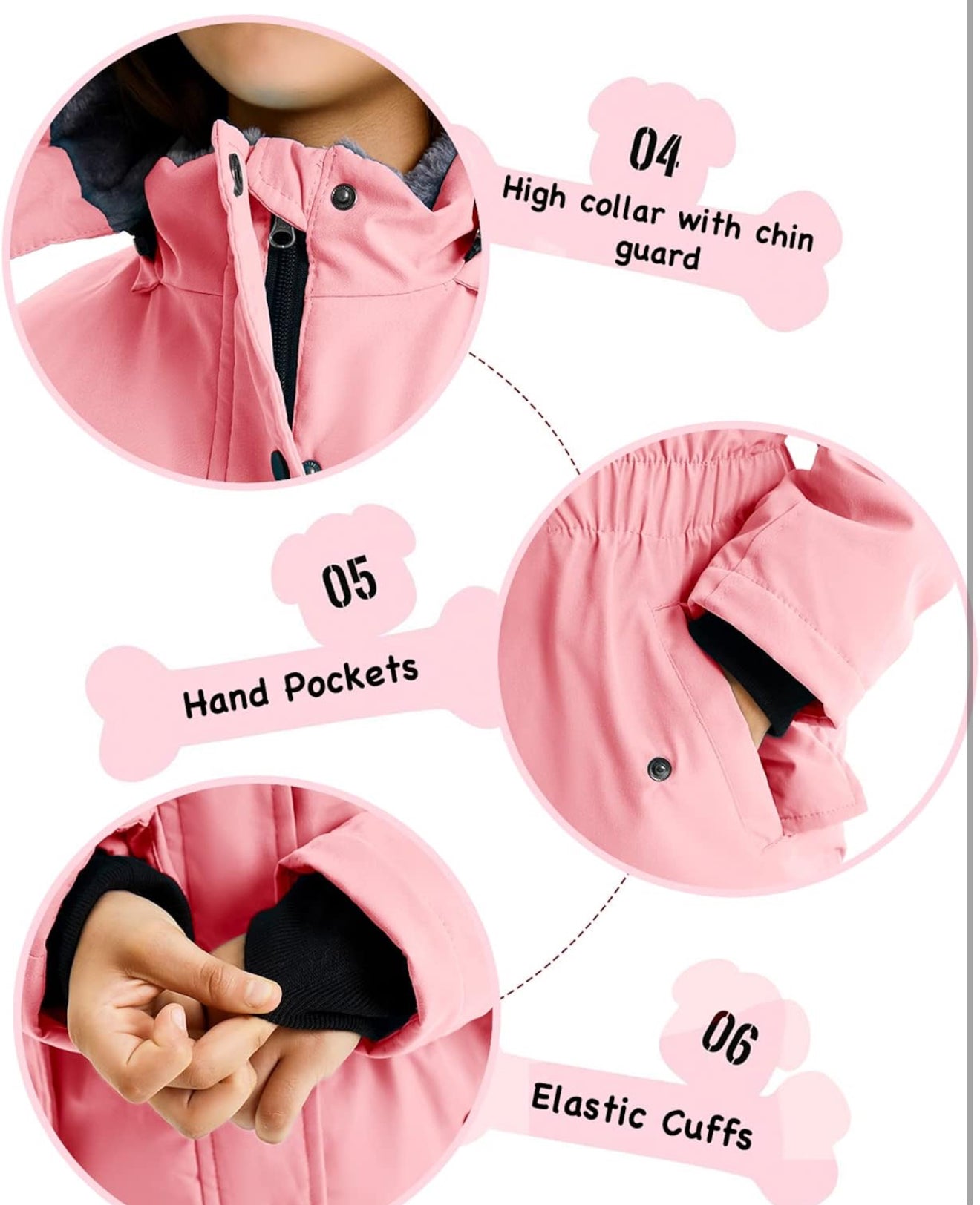 Girls’ Long Winter Coat – Warm Fleece-Lined Puffer Parka with Fur Hood