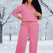 Women's 2 Piece Tracksuit - Oversized Half Zip Sweatsuit Set | AURORE LUXURE