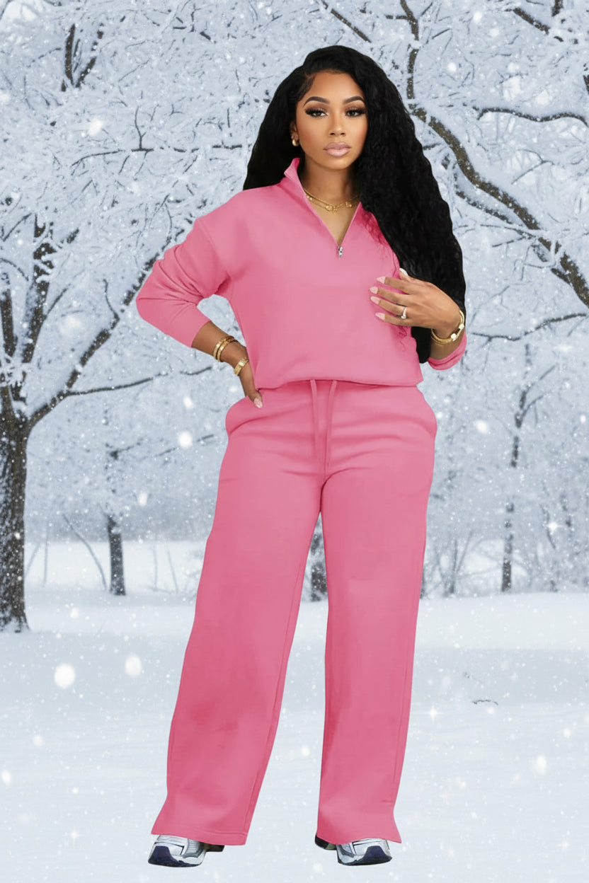 Women's 2 Piece Tracksuit - Oversized Half Zip Sweatsuit Set | AURORE LUXURE