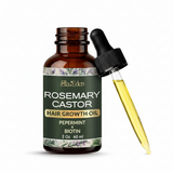 Ella & Eden Hair Growth Oil with Rosemary, Castor, Peppermint Oils & Biotin - Dry Scalp Treatment - Strengthening, Repairing, Soothing - 2 Fl Oz Glass Bottle