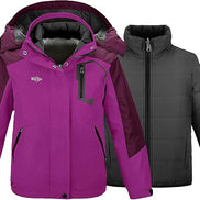 Girl's 3-in-1 Ski Jacket - Warm Fleece Lined Winter Snow Coat| AURORE LUXURE