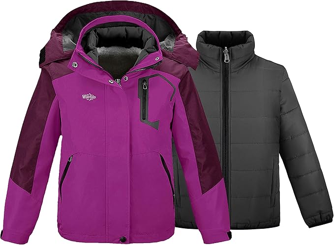Girl's 3-in-1 Ski Jacket - Warm Fleece Lined Winter Snow Coat| AURORE LUXURE