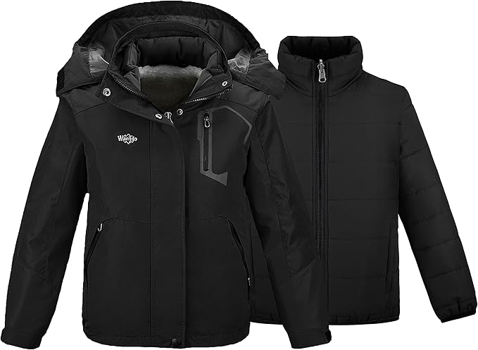 Girl's 3-in-1 Ski Jacket - Warm Fleece Lined Winter Snow Coat| AURORE LUXURE