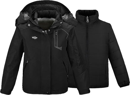 Girl's 3-in-1 Ski Jacket - Warm Fleece Lined Winter Snow Coat| AURORE LUXURE