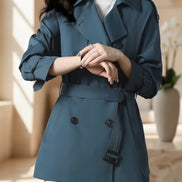 Women's Belted Trench Coat - Oversized Office Jacket | AURORE LUXURE