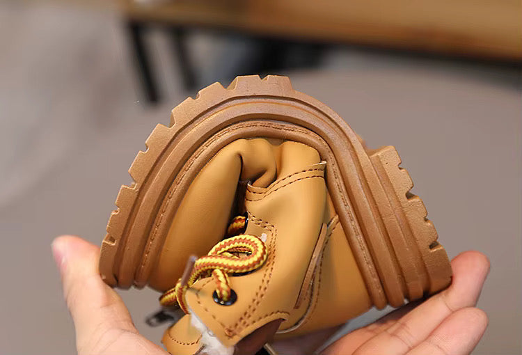 Kids Winter Ankle Boots - Non-Slip Lace Up Boots with Zipper | AURORE LUXURE