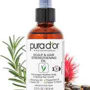 PURA D'OR Scalp & Hair Strengthening Oil with Rosemary Castor Peppermint Oil 3.3 Oz
Supports Optimal Growth, Reduce Breakage, Nourish Roots, Healthier, Fuller, Thicker Hair, Stronger Strands Ft