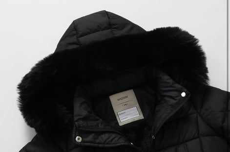 Girls’ Winter Waterproof Long Puffer Coat – Warm Kids Parka Jacket with Removable Hood