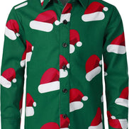 Kids Christmas Shirt - Santa Claus Button Down for Boys & Girls | AURORE LUXURE