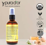 PURA D'OR 4 Oz Organic Moroccan Argan Oil – 100% Pure Cold-Pressed Virgin Grade – Lightweight Moisturizer for Skin, Face, Body & Hair – Helps Dry Skin, Scalp Care, Split Ends, Nails & Cuticles
