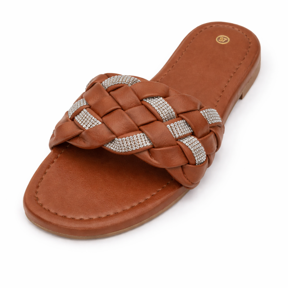 Women Luxury Slide Sandals – Gold Bird Ring Design (Sizes 37–42)
