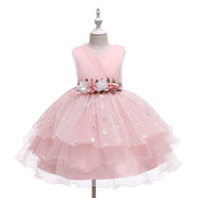 Adorable pink dress with floral details, featured in the Baby Girls Dresses Summer collection.