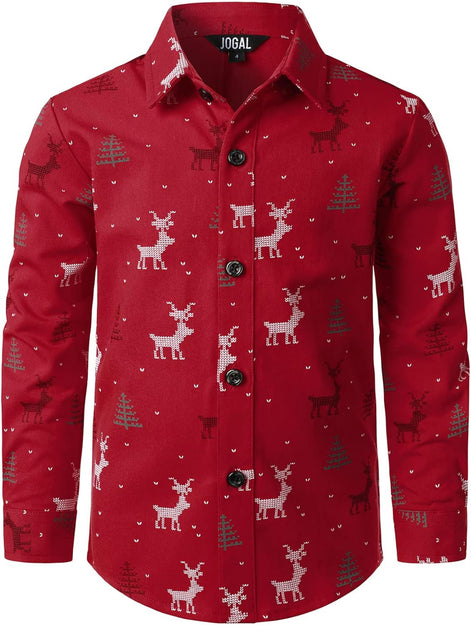 Kids Christmas Shirt - Santa Claus Button Down for Boys & Girls | AURORE LUXURE