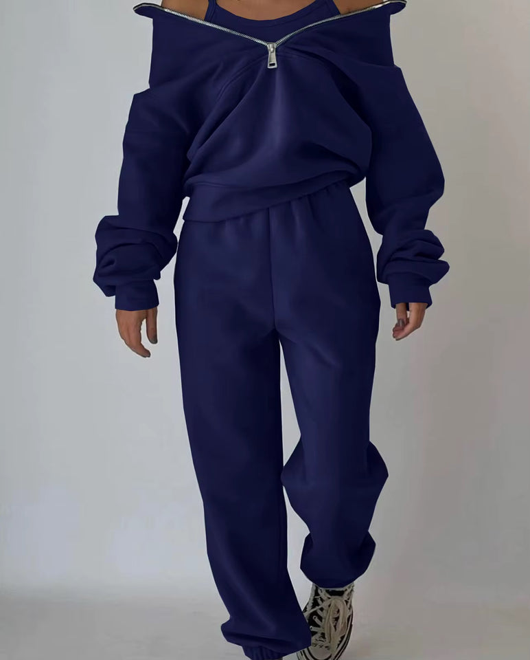 Women's Fleece Tracksuit Set - 2 Piece Sweatshirt & Joggers | AURORE LUXURE