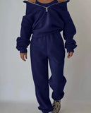 Women's Fleece Tracksuit Set - 2 Piece Sweatshirt & Joggers | AURORE LUXURE
