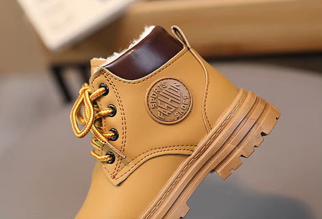 Kids Winter Ankle Boots - Non-Slip Lace Up Boots with Zipper | AURORE LUXURE