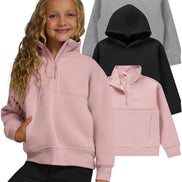 Girls 3-Pack Sweatshirts - Hoodies & Quarter Zip Fleece Set | AURORE LUXURE