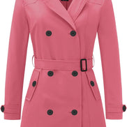 Women's Waterproof Trench Coat - Classic Belted Lapel Coat | AURORRE LUXURE