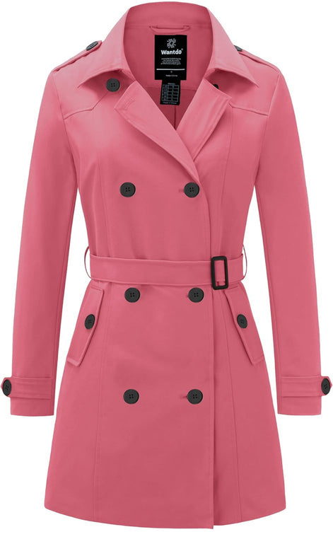 Women's Waterproof Trench Coat - Classic Belted Lapel Coat | AURORRE LUXURE