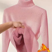 Women's Fleece Lined Turtleneck - Warm Long Sleeve Pullover Top