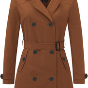 Women's Waterproof Trench Coat - Classic Belted Lapel Coat | AURORRE LUXURE