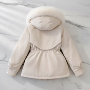 Women's Fleece Hooded Parka - Warm Winter Zipper Coat | AURORE LUXURE