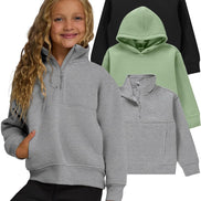 Girls 3-Pack Sweatshirts - Hoodies & Quarter Zip Fleece Set | AURORE LUXURE