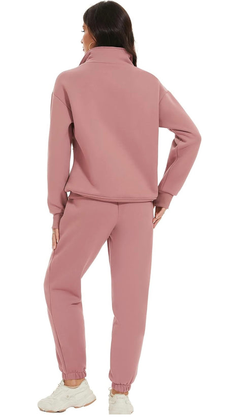 Women's Fleece Tracksuit Set - 2 Piece Sweatshirt & Joggers | AURORE LUXURE