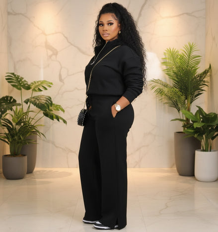 Women's 2 Piece Tracksuit - Oversized Half Zip Sweatsuit Set | AURORE LUXURE