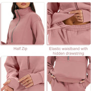 Women's Fleece Tracksuit Set - 2 Piece Sweatshirt & Joggers | AURORE LUXURE