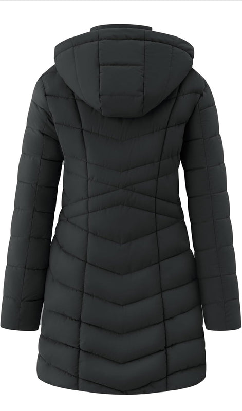 Women's Long Puffer Jacket - Warm Quilted Winter Coat (Plus Size) | AURORE LUXURE