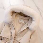 Women's Fleece Hooded Parka - Warm Winter Zipper Coat | AURORE LUXURE