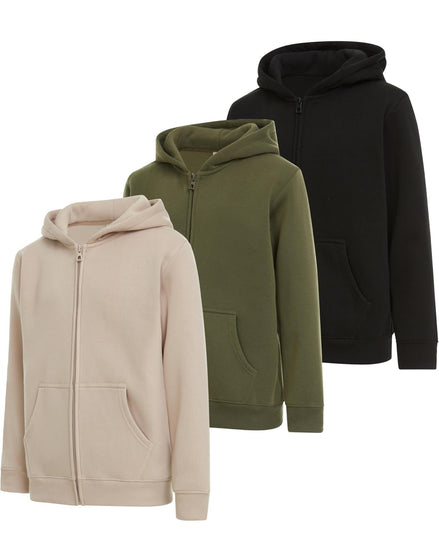 Boys 3-Pack Hoodies - Fleece Pullover & Zip-Up Sweatshirts | AURORE LUXURE