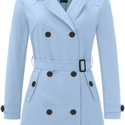 Women's Waterproof Trench Coat - Classic Belted Lapel Coat | AURORRE LUXURE