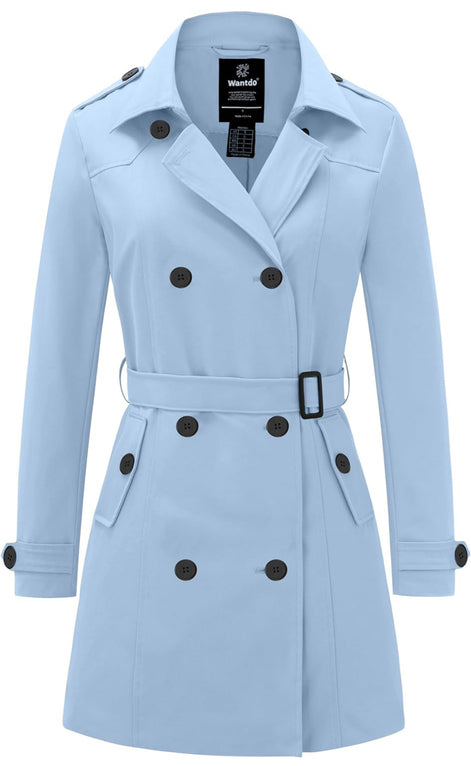 Women's Waterproof Trench Coat - Classic Belted Lapel Coat | AURORRE LUXURE