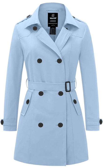 Women's Waterproof Trench Coat - Classic Belted Lapel Coat | AURORRE LUXURE